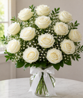 Pure Elegance Rose Vase Arrangement