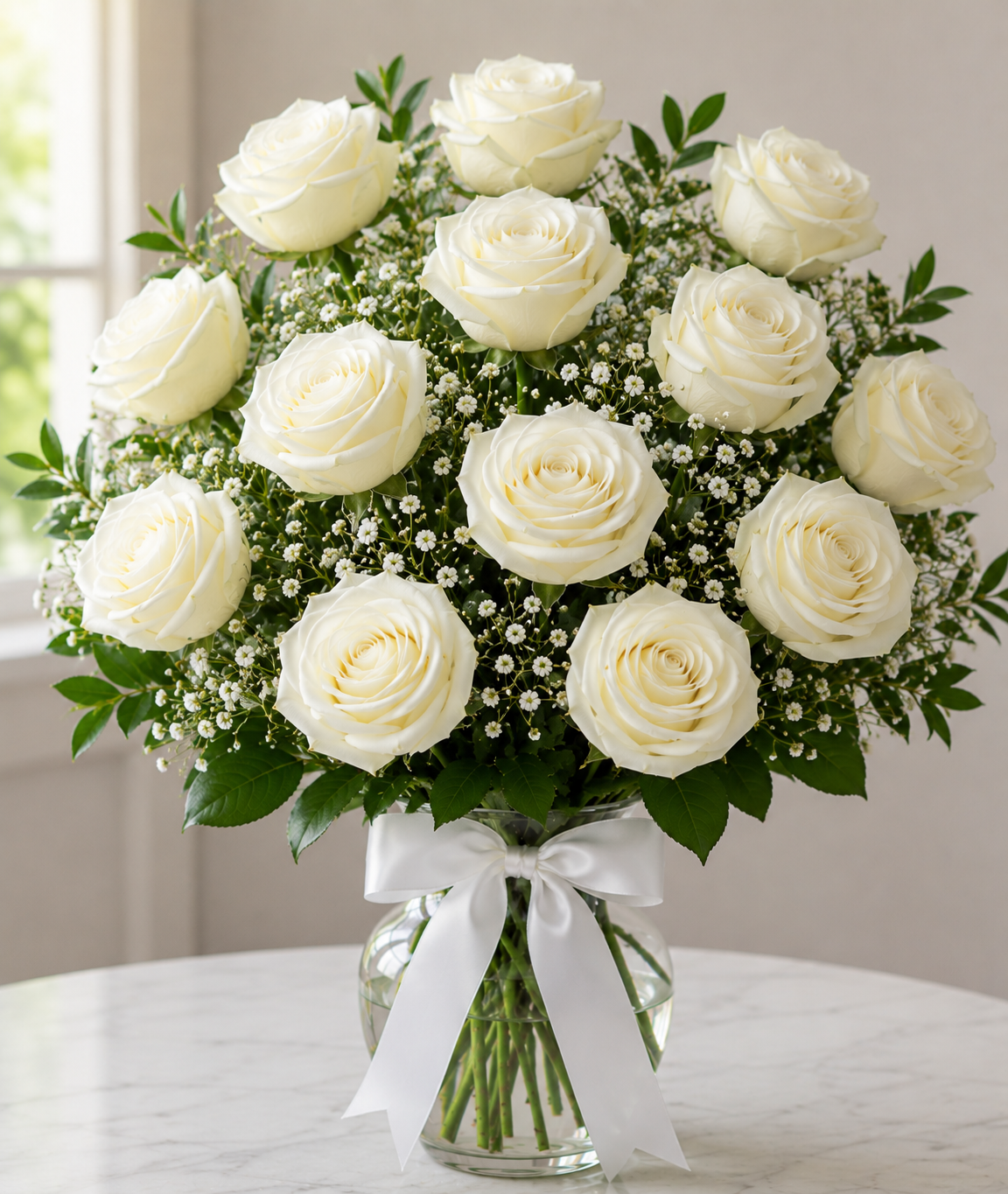 Pure Elegance Rose Vase Arrangement