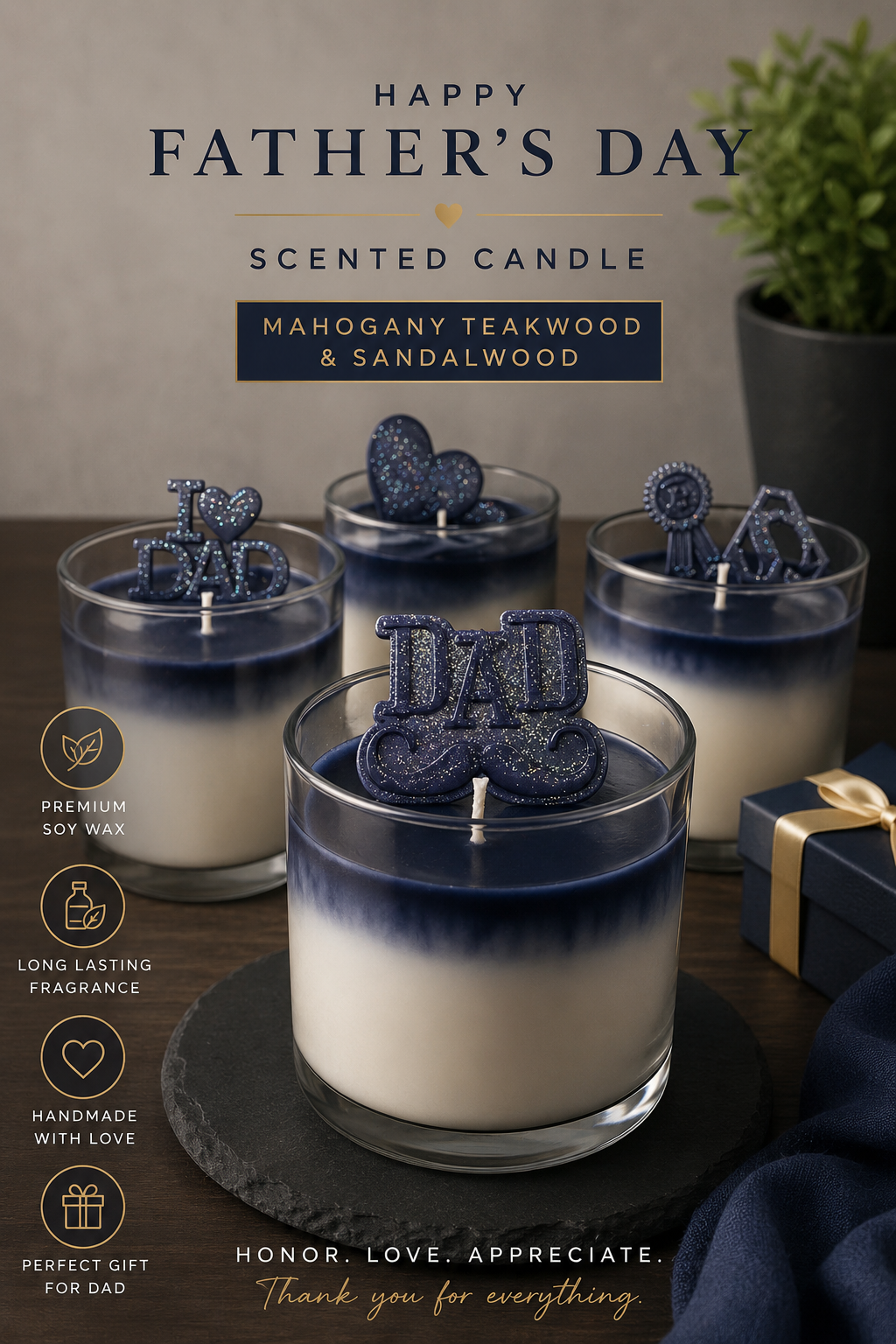 "Happy Father's Day" Candle