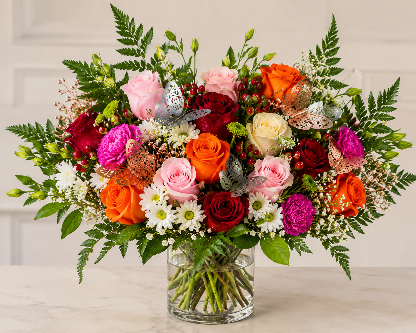 "Butterfly Garden Bliss" Vase Arrangement