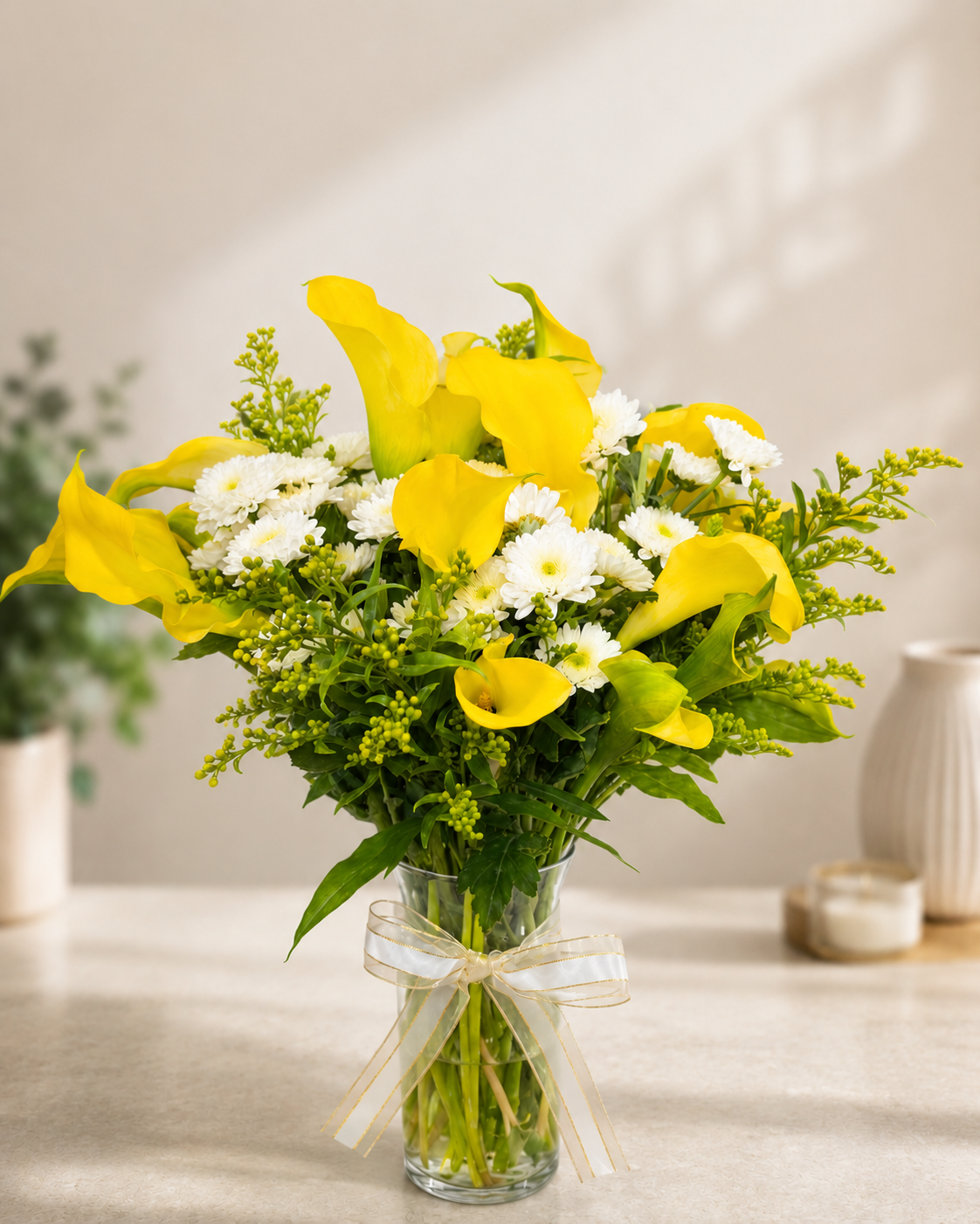 "Sunshine" Calla Lilly Vase Arrangement