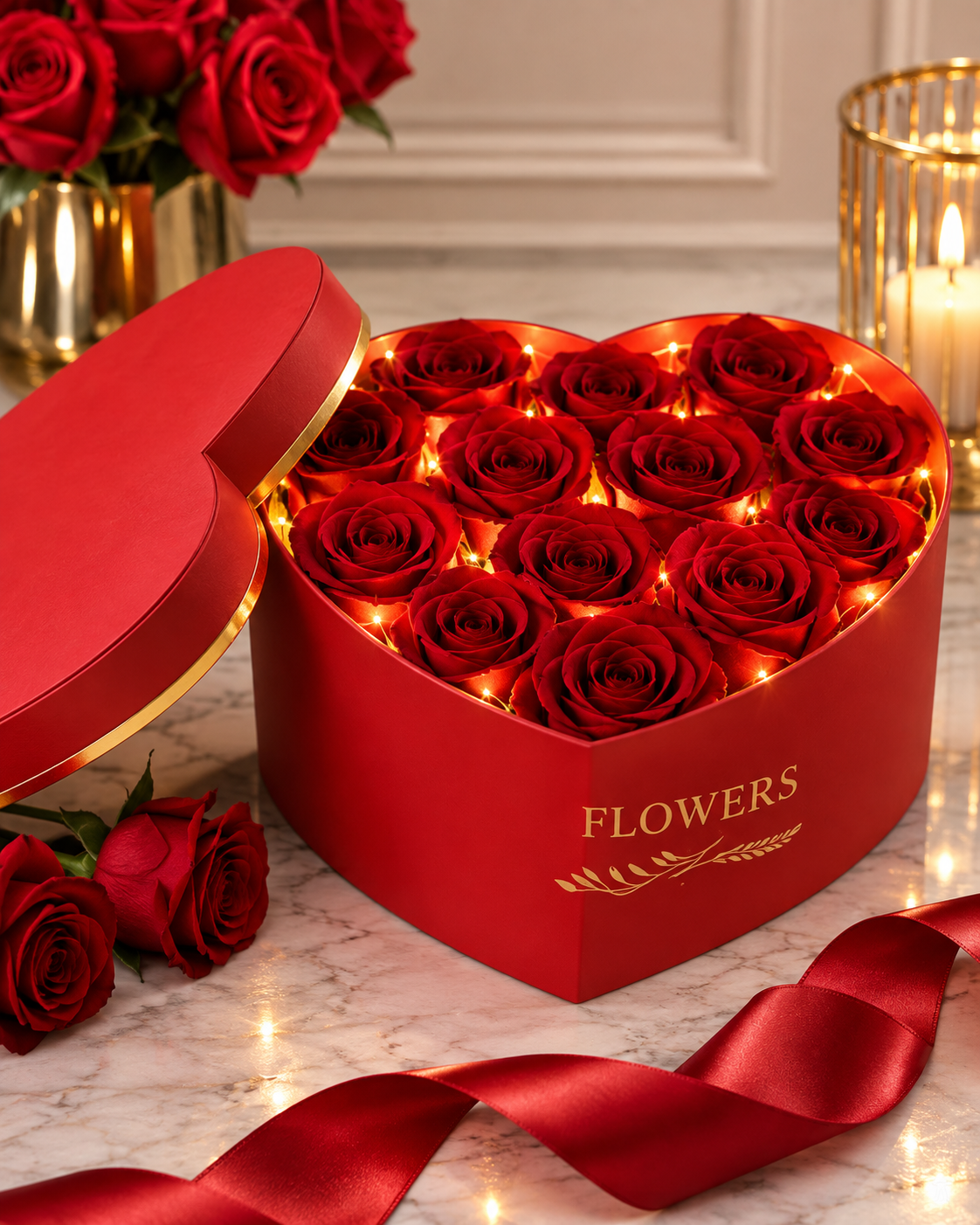 "Love Lights" Rose Box