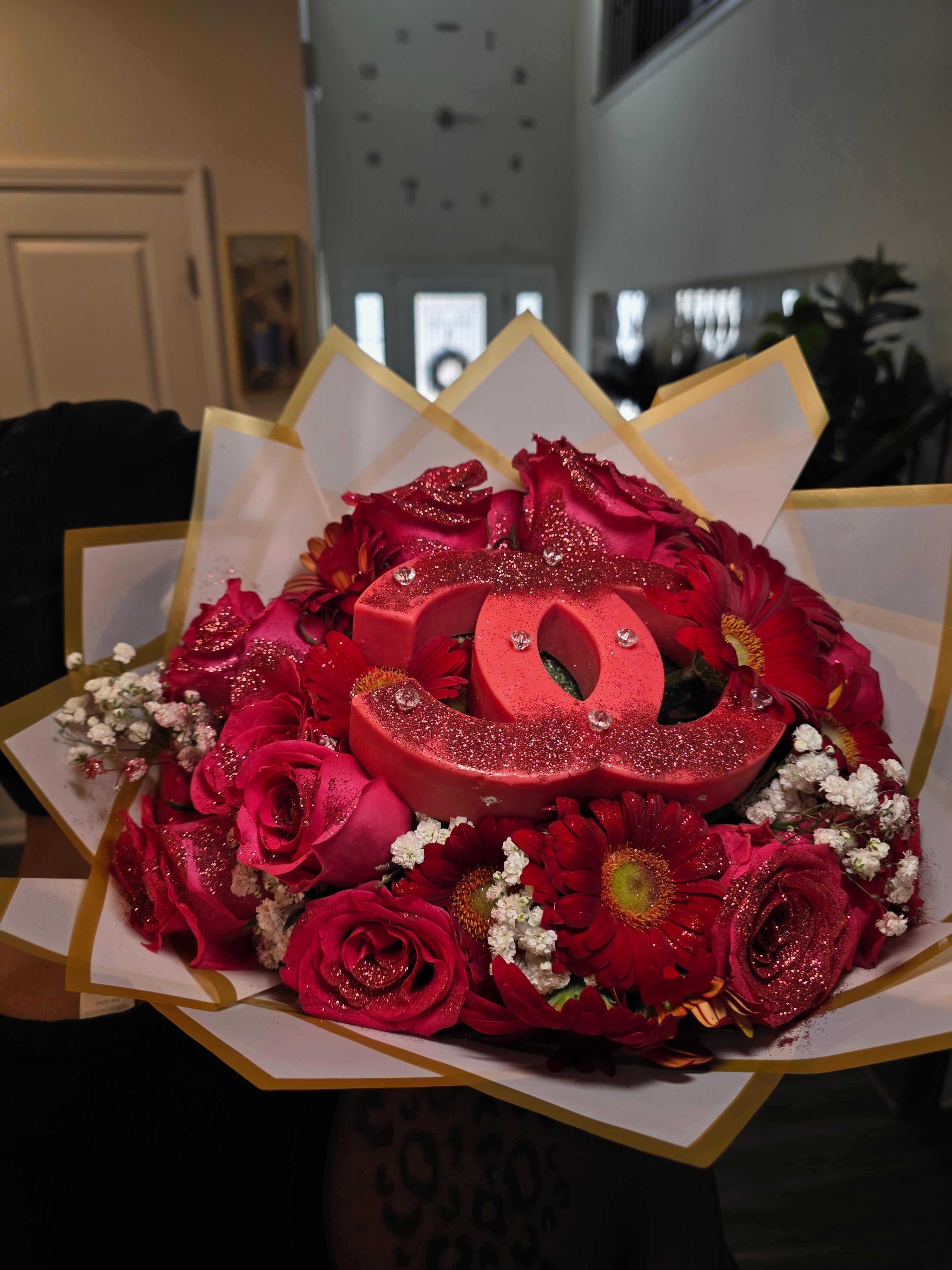 Chanel Candle & Flower Arrangement